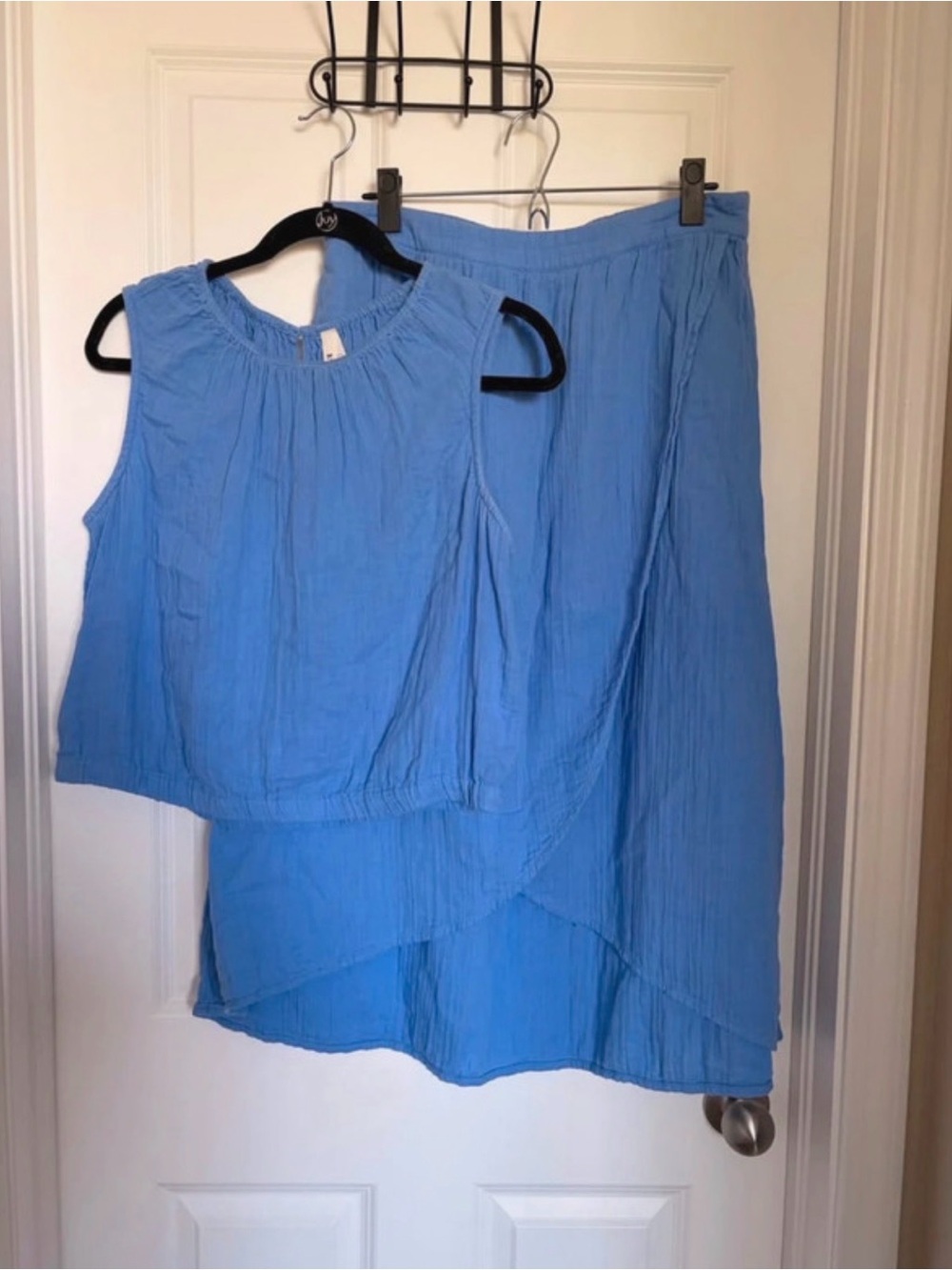 ‼️EUC: Pact Organic Blue Coastal Gauze Matching Skirt Set - L - Picture 9 of 11